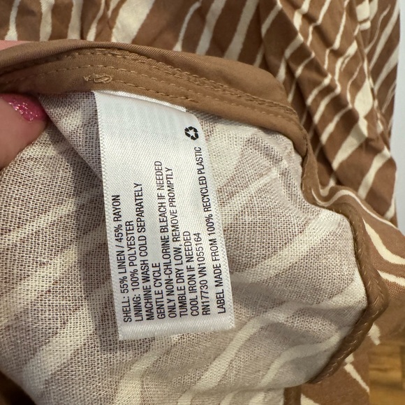 a new day Brown and Cream Zebra-Print Linen Blazer - Picture 6 of 6